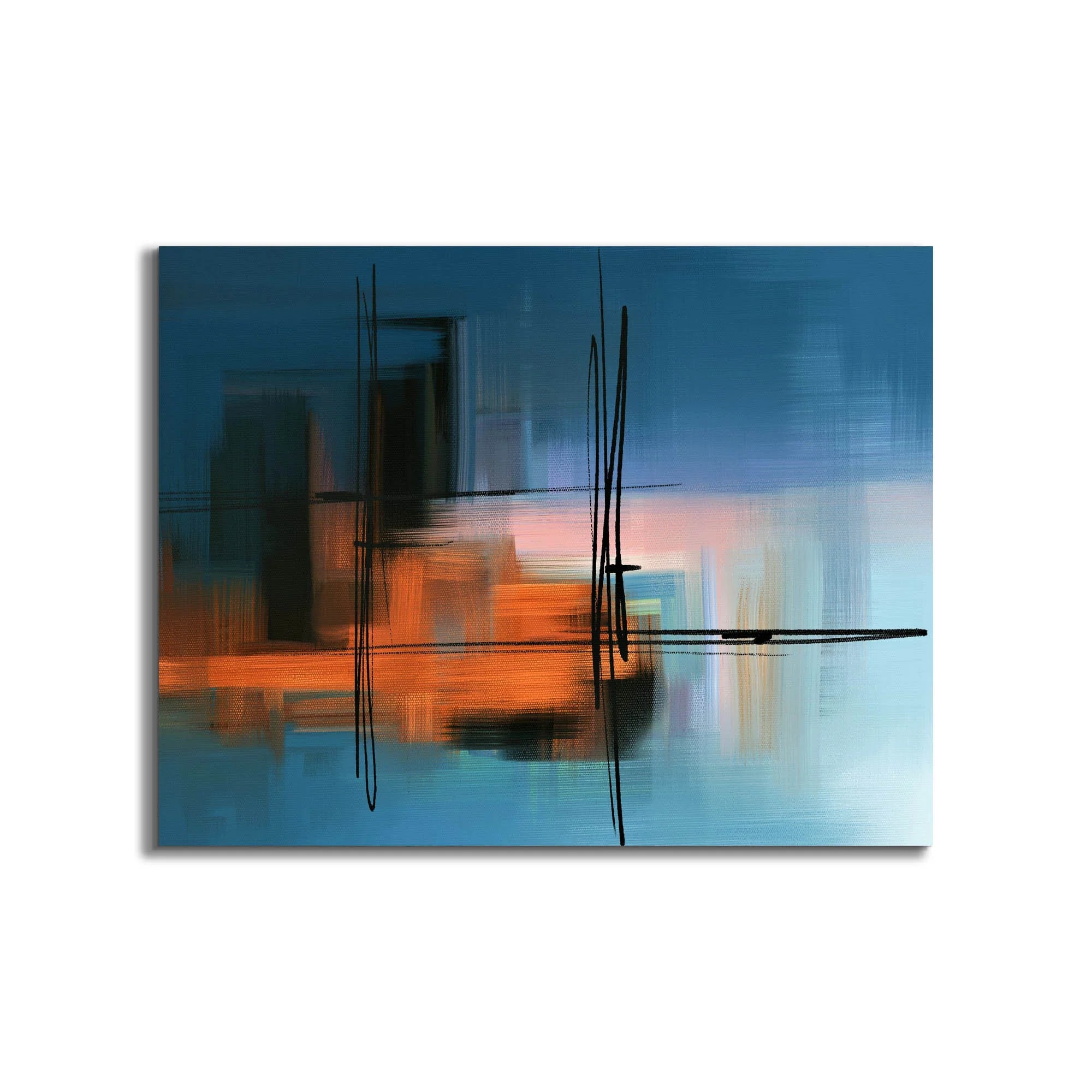 Hues of Blue Abstract Fine Art Canvas 36" x 48"