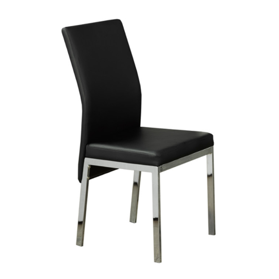 Round Glass Dining Table with Black Chairs IF-1447/5063