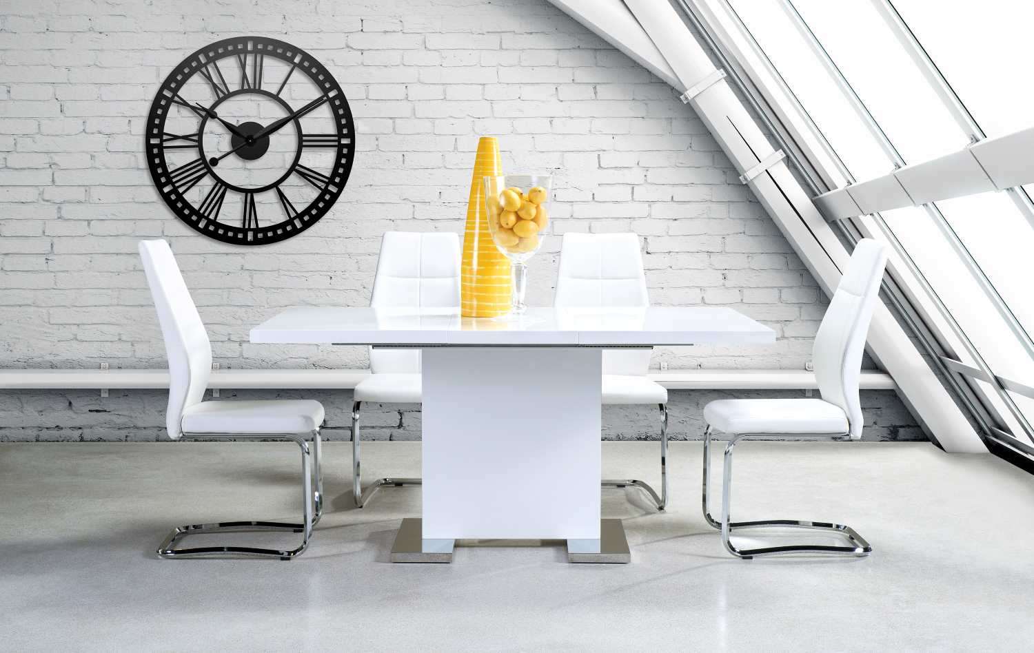 Standa Lacquer 5 PC Dining Set - White 5433N/738S1(Discontinued)