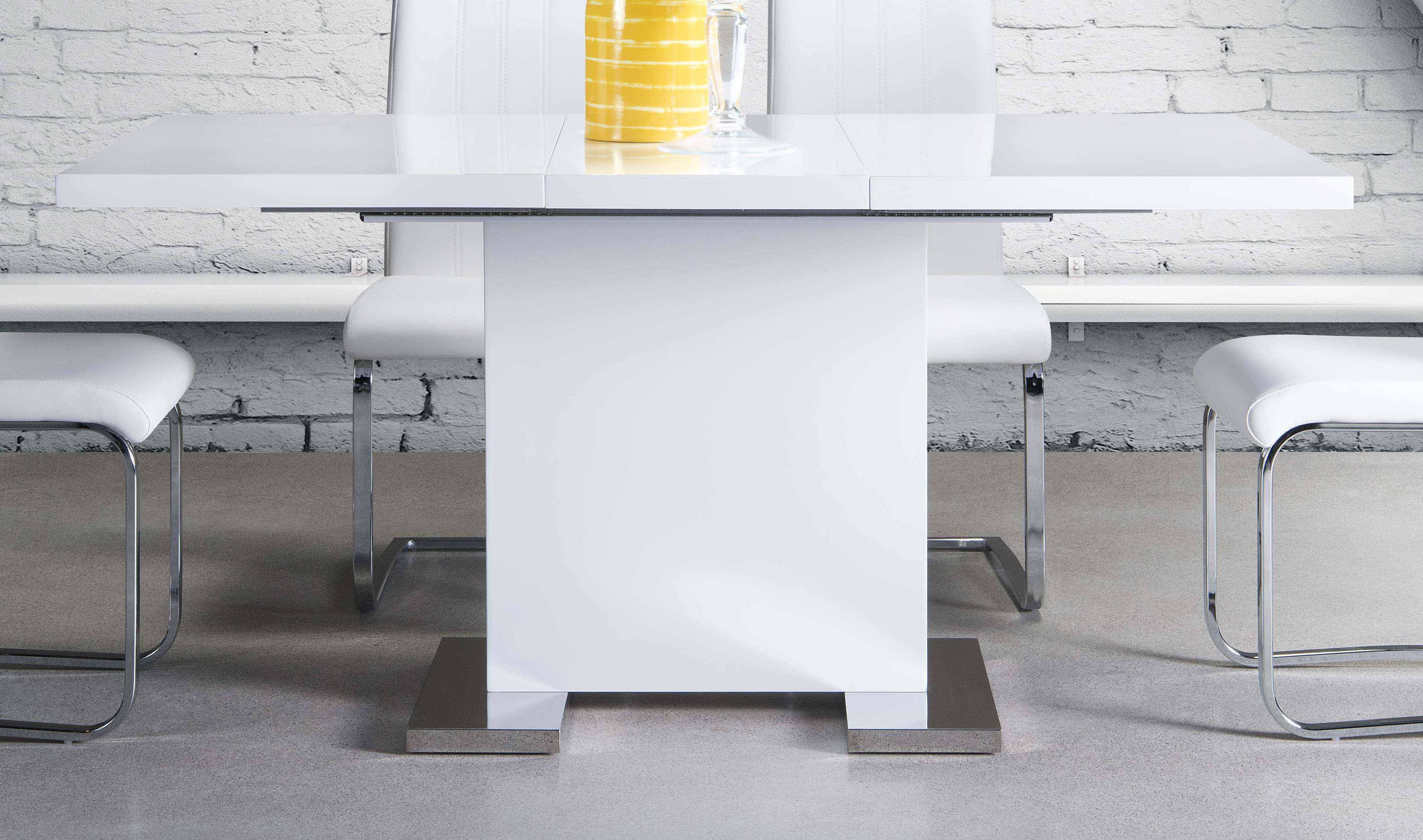 Standa Lacquer Dining Set White 5433N/738S4