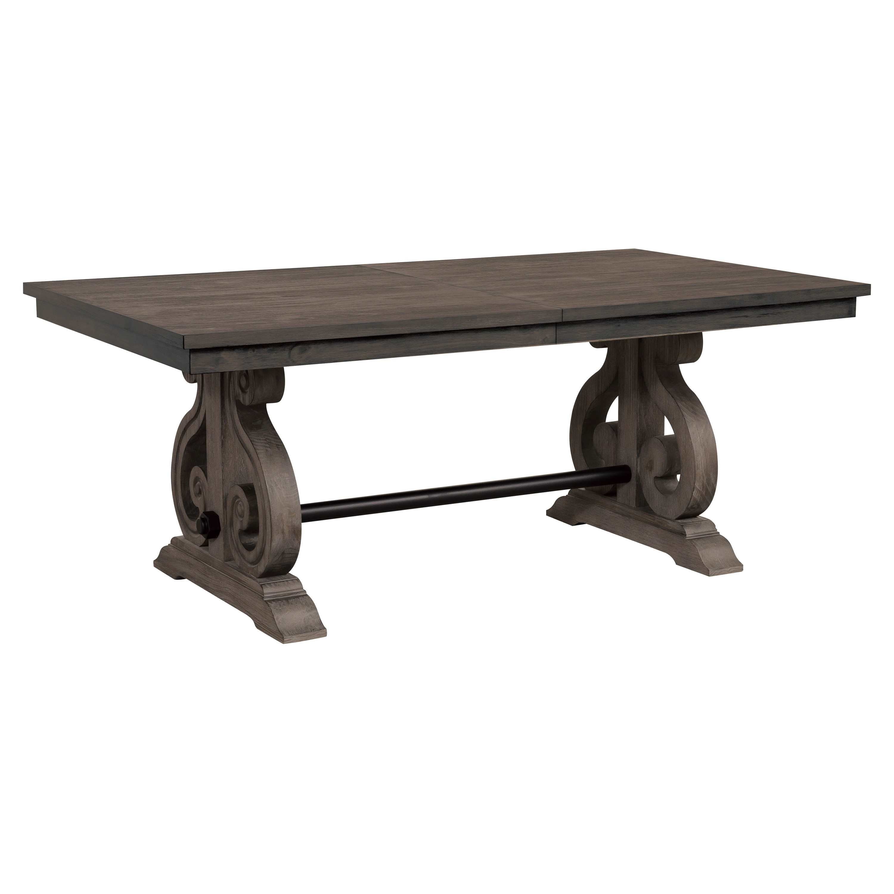 Toulon Distressed Dark Oak Wooden Dining Table 5438-96