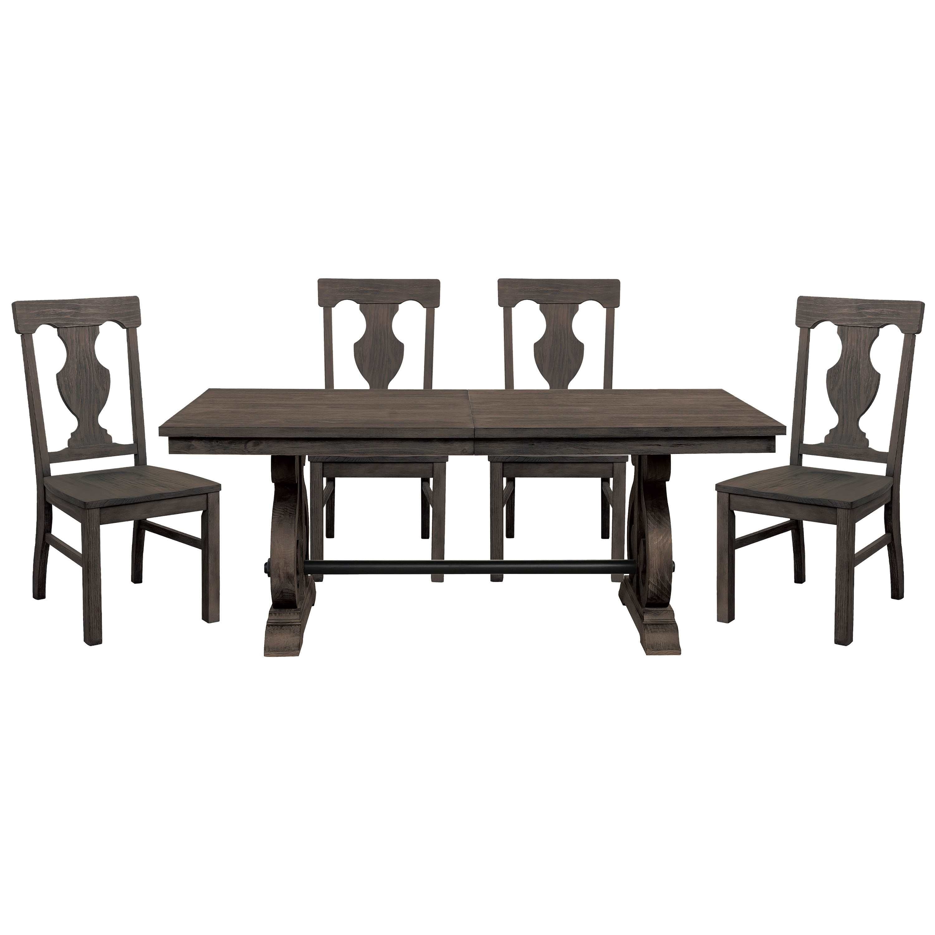 Toulon Distressed Dark Oak Chairs Set of 2 5438S