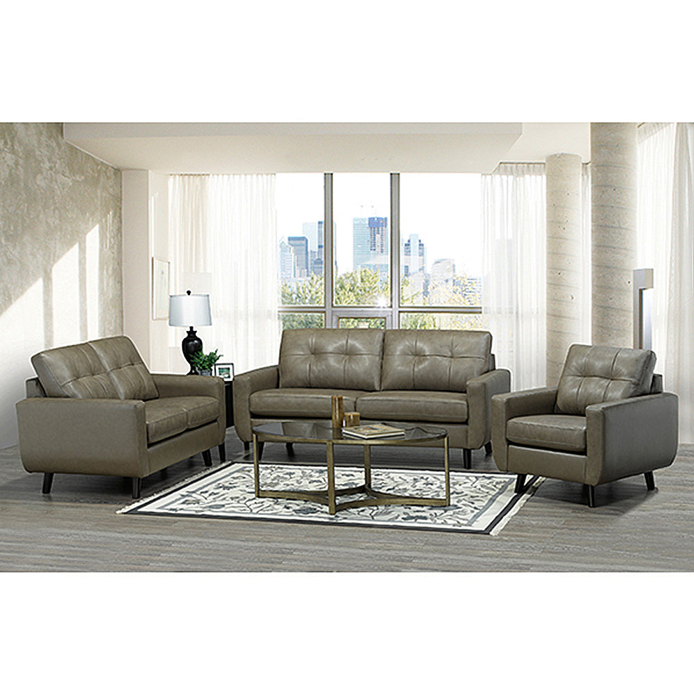 Canadian Made Genuine Leather Zurick Slate Sofa Set 5543