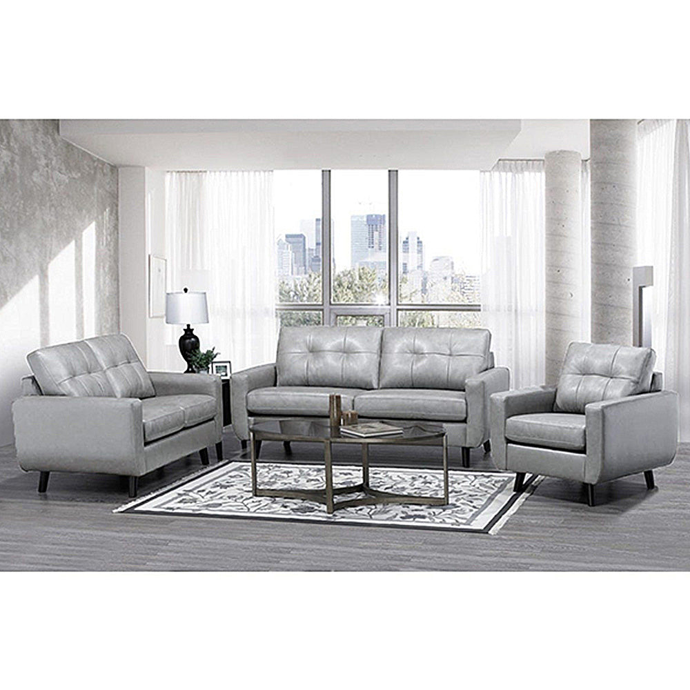 Canadian Made Genuine Leather Zurick Steelgrey Loveseat 5543