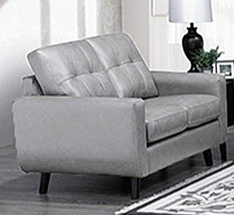 Canadian Made Genuine Leather Zurick Steelgrey Loveseat 5543