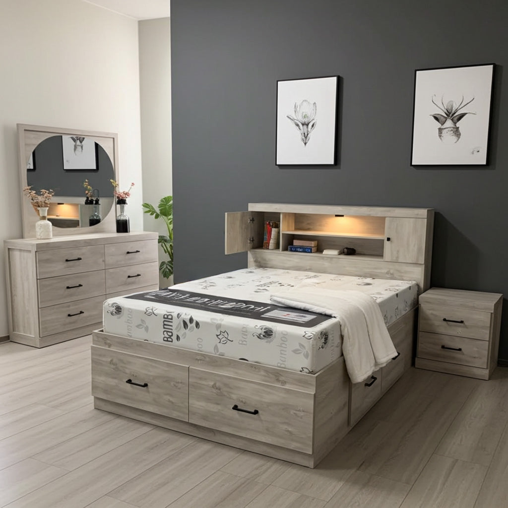 Canadian Made Storage Bedroom Set Eclise Bluff 5700