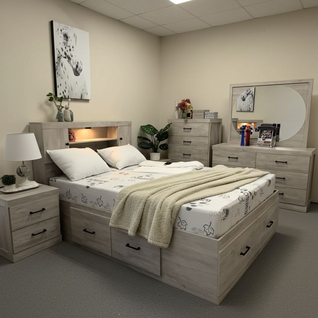 Canadian Made Storage Bedroom Set Eclise Bluff 5700