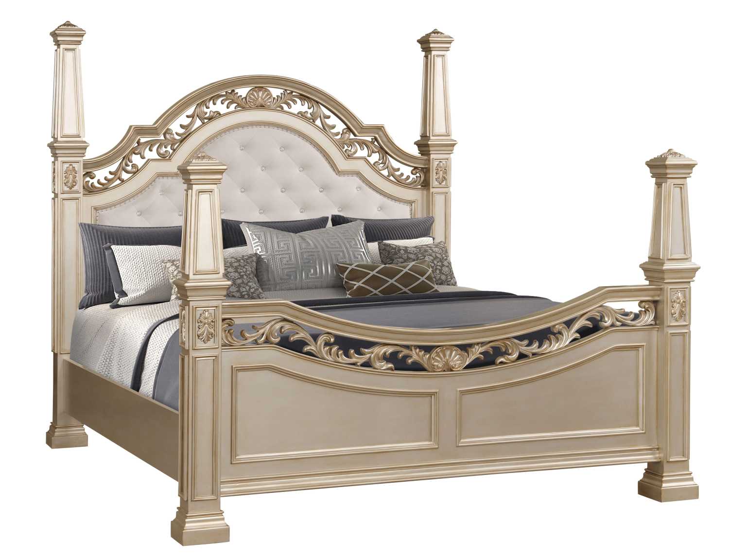 Darling Gold Finish Poster Bedroom Collections 572