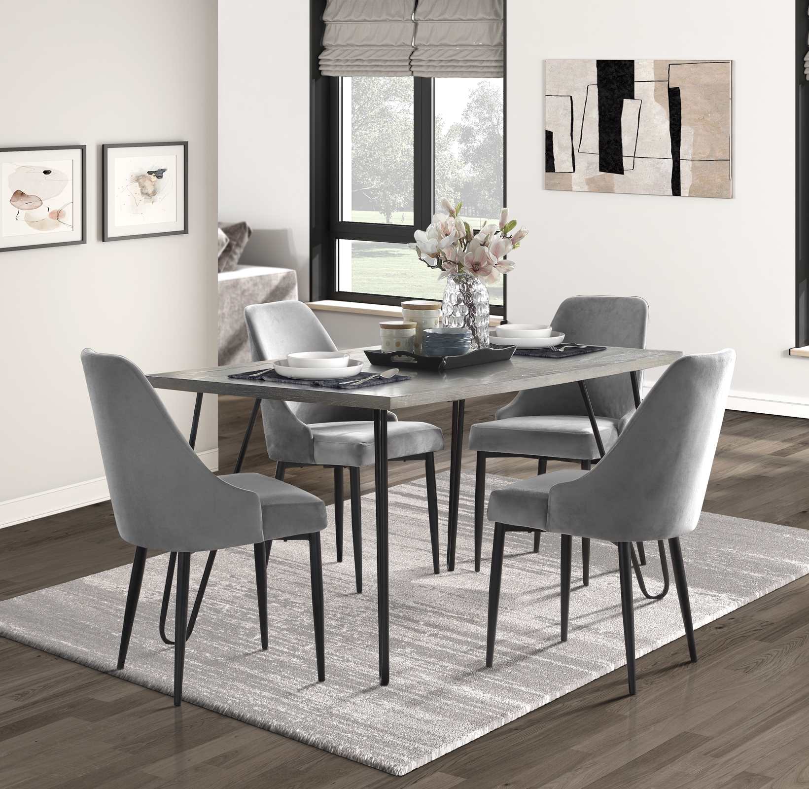 Keene 5pc Dining Set Grey 5817