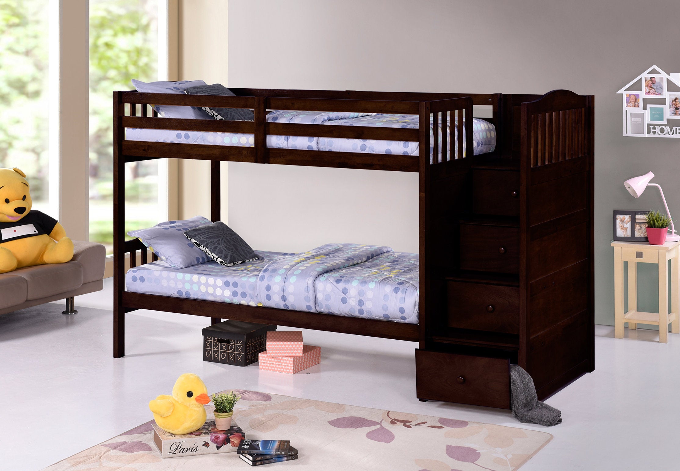 Staircase Bunk Bed - Espresso 5910 Single/Double