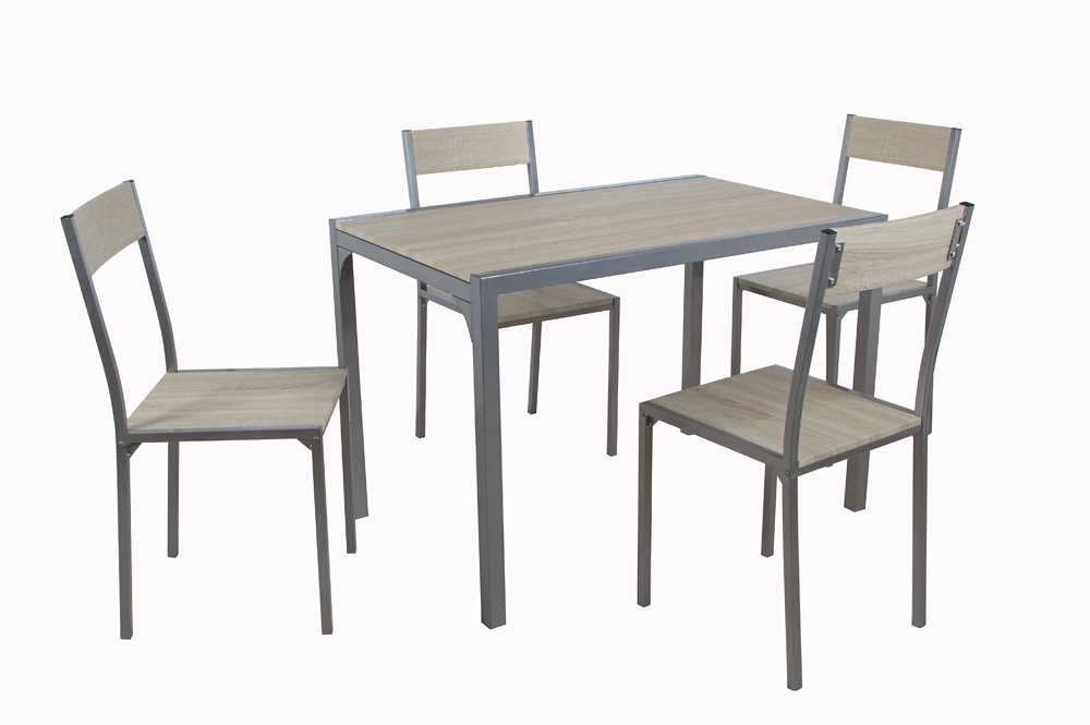 5Pc Dining Set Oak Wood 3755