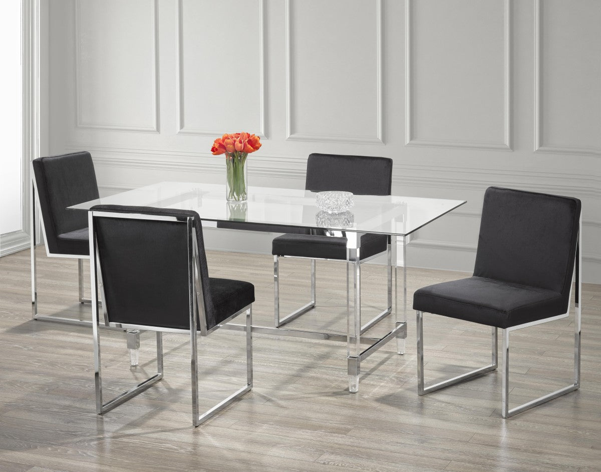 Rectangular Glass Dining Table With 4 Chairs 61538
