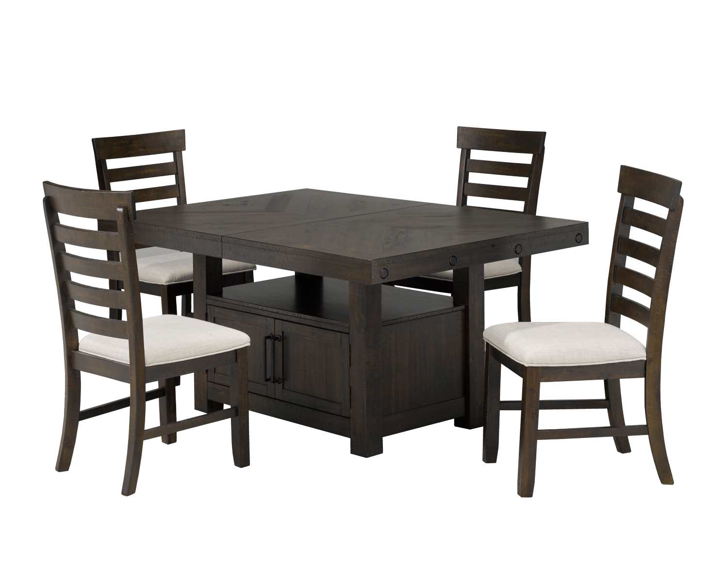 Ambassador Extendable Wooden Dining Table With 4 Chairs Espresso TN-270-5