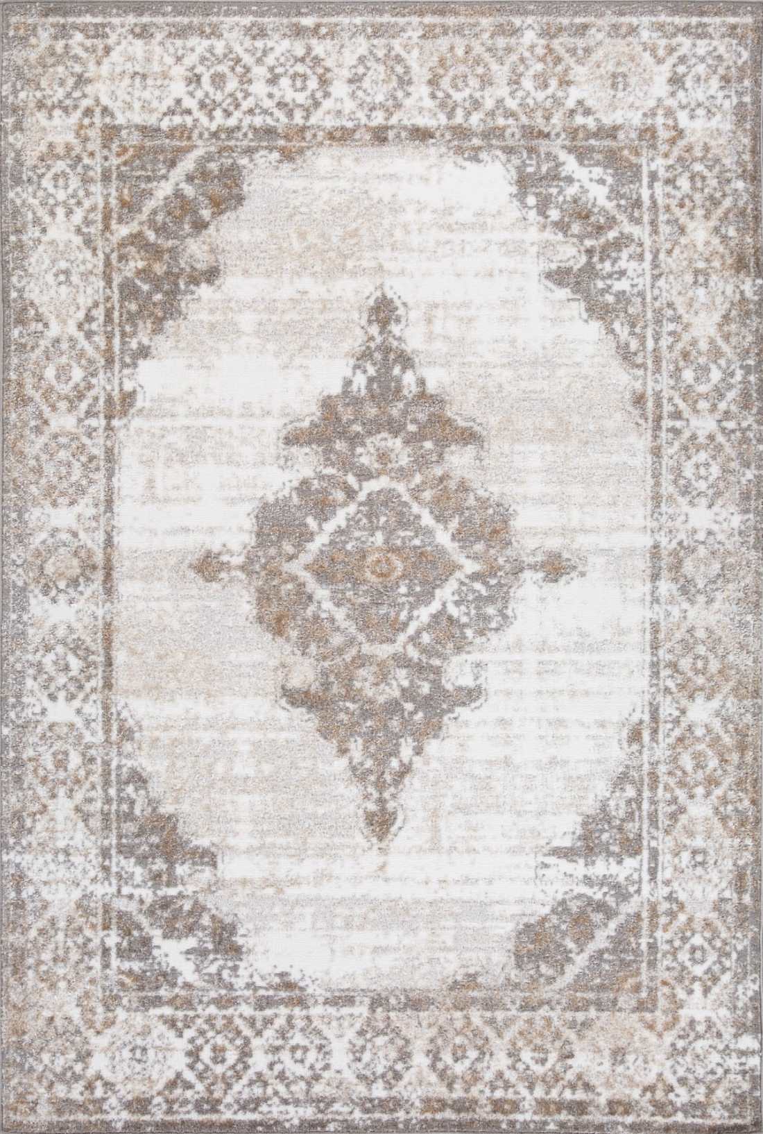 5x8 Grey / Cream Area Rug 71946