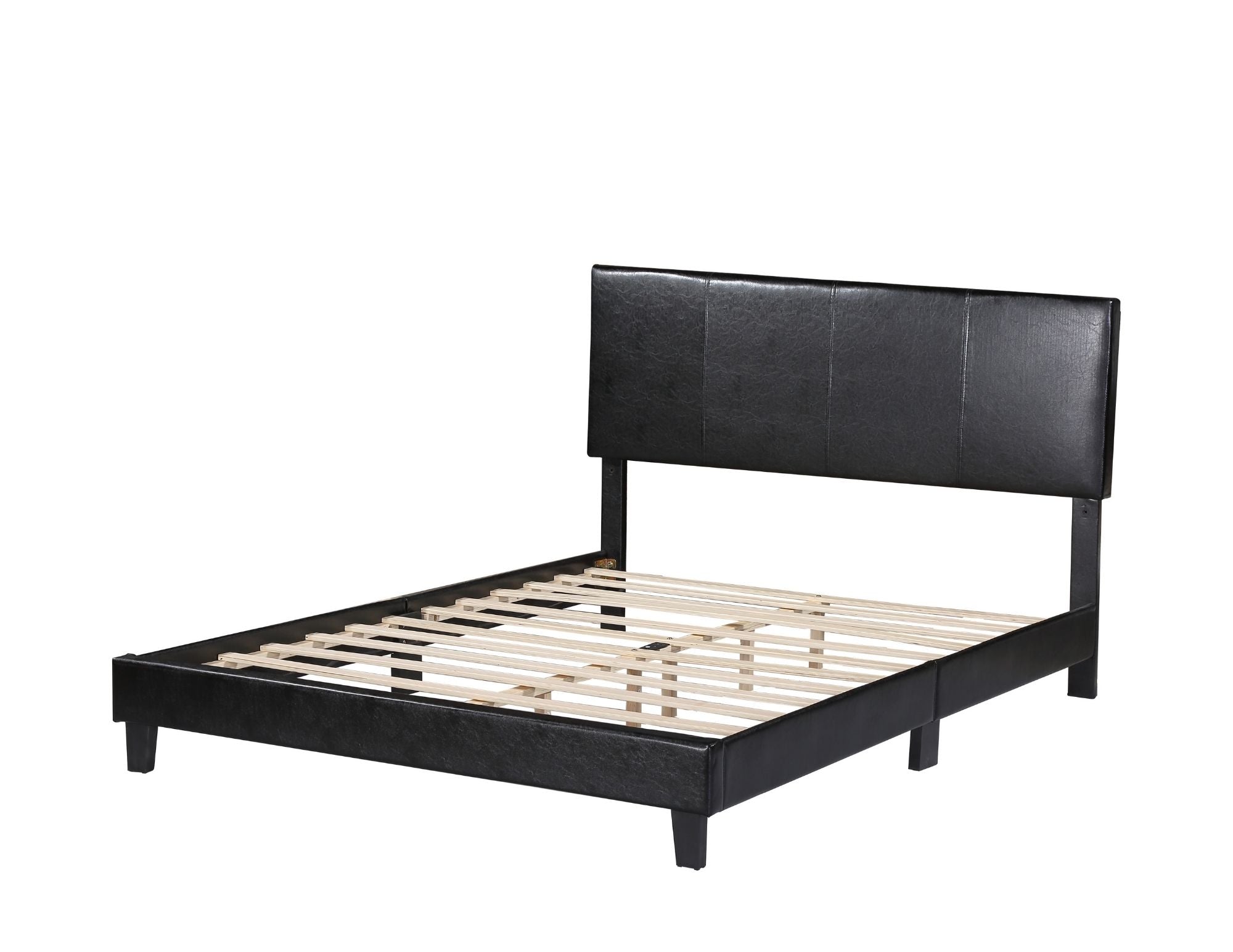 Black PU Platform Bed Delta