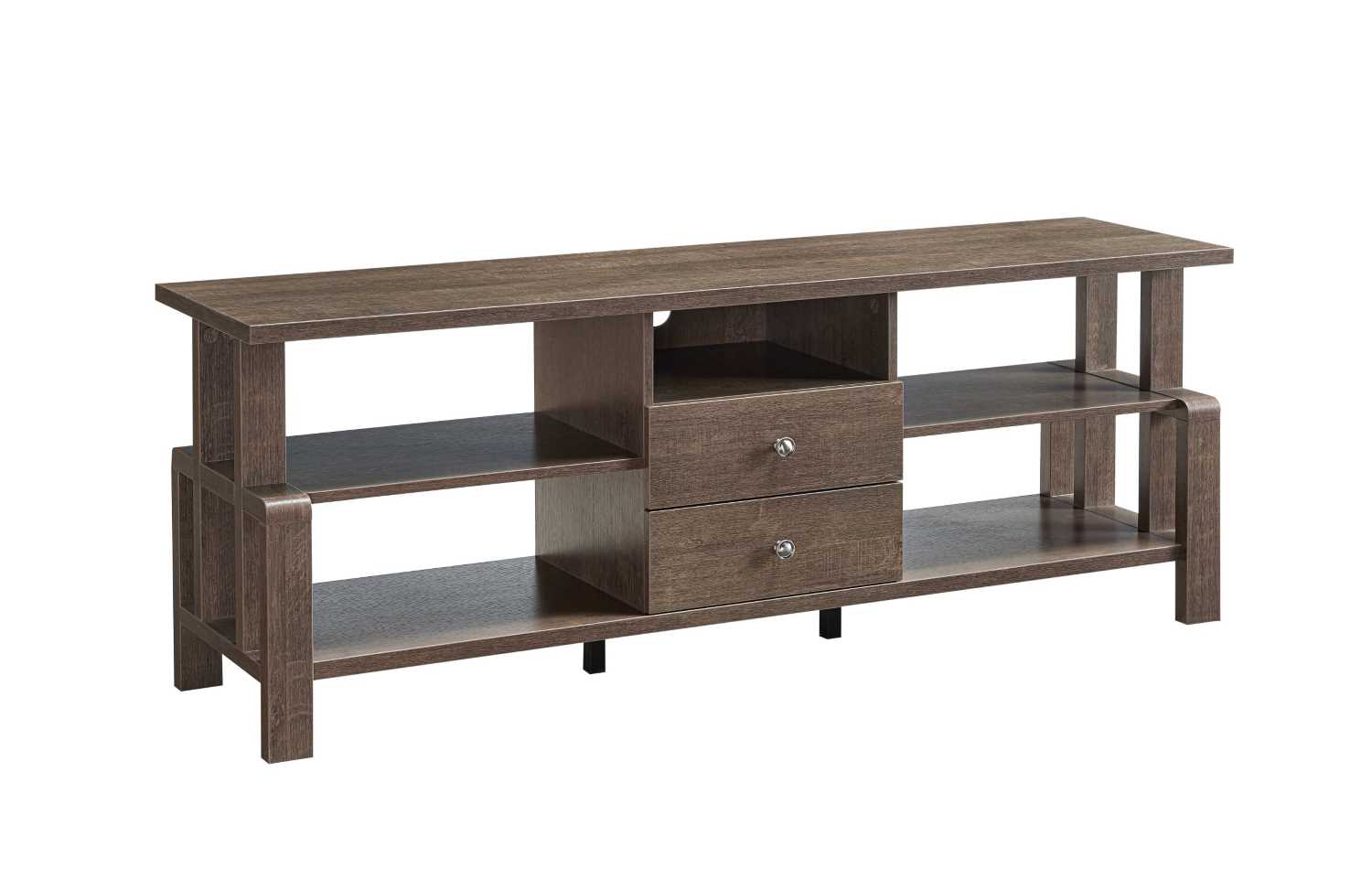 60" Walnut Oak TV Stand With 2 Storage Drawers 192688