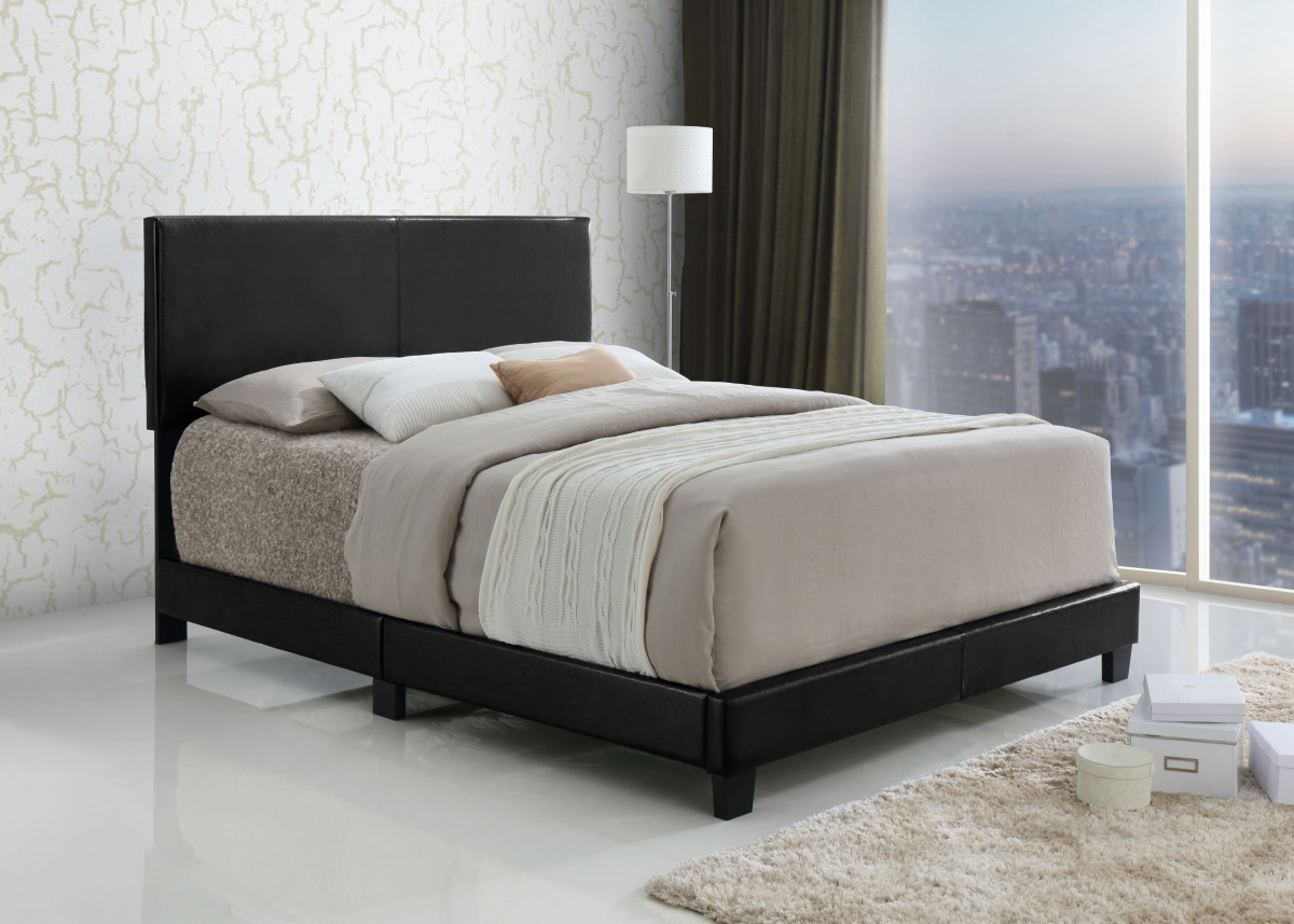 Bed Frame Black PU 8747