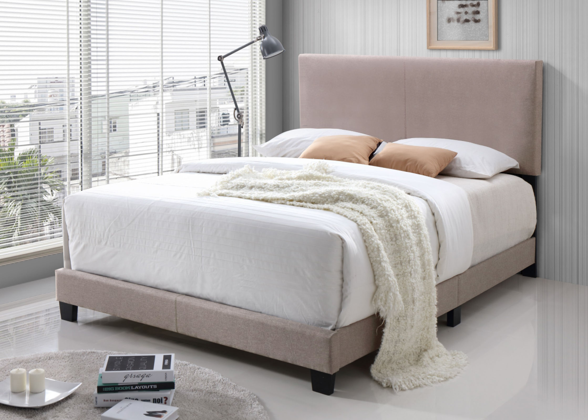 Bed Frame Cream Fabric 8747