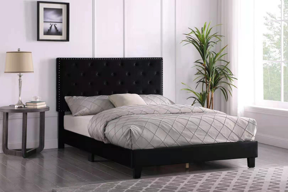Ruby Velvet Bed Frame Black