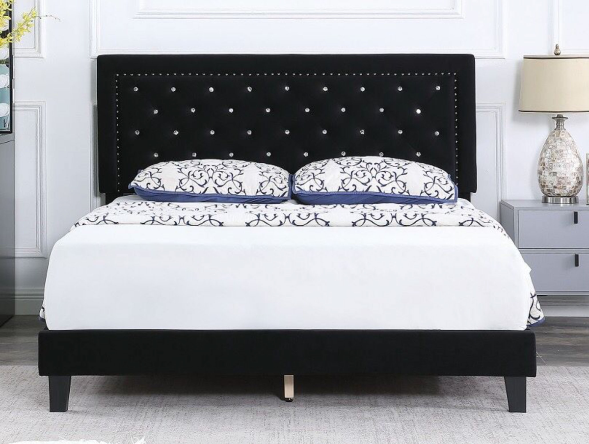 Solo Velvet Bed Frame Black
