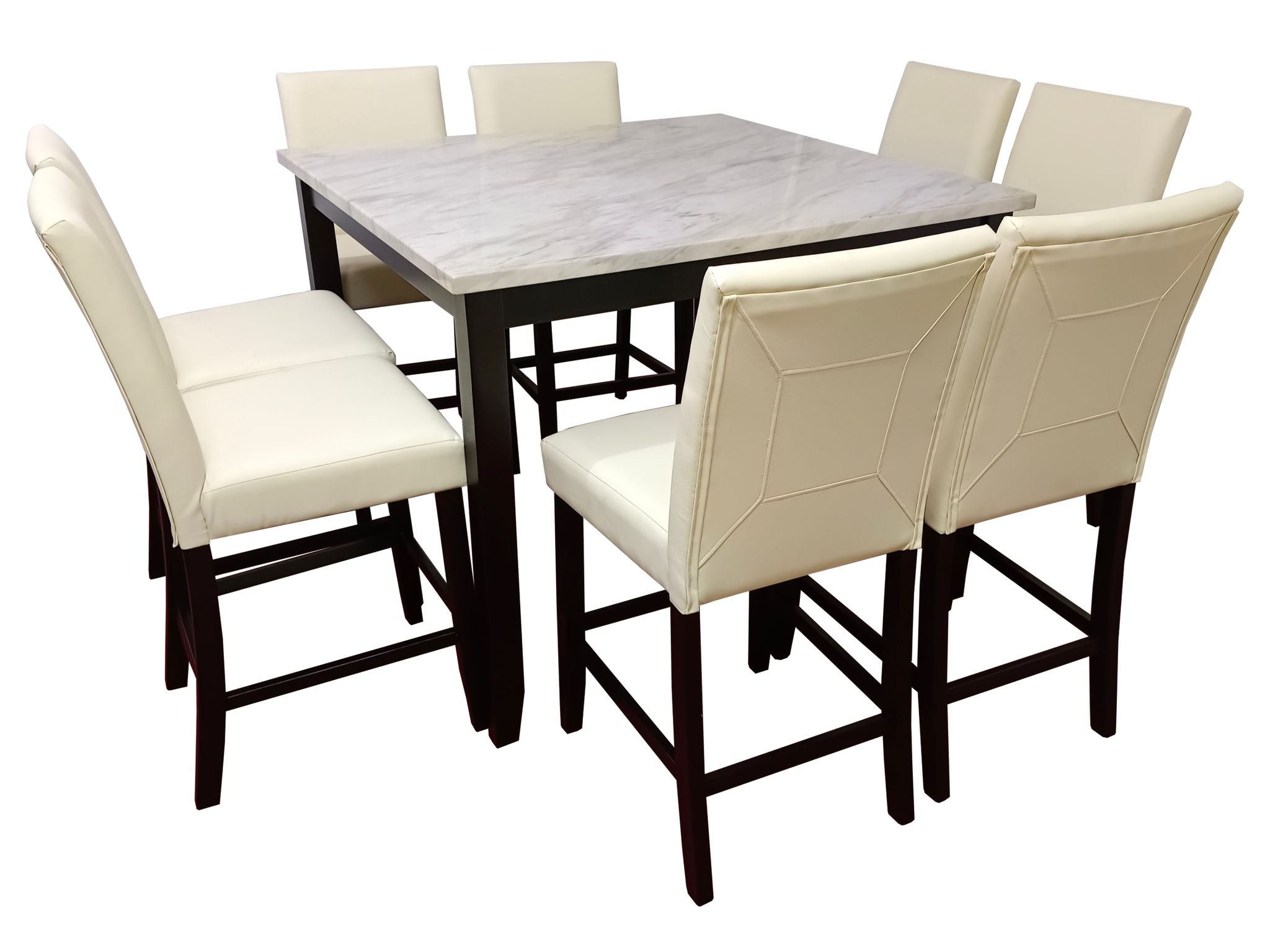 Amber White Pub High Dining Set