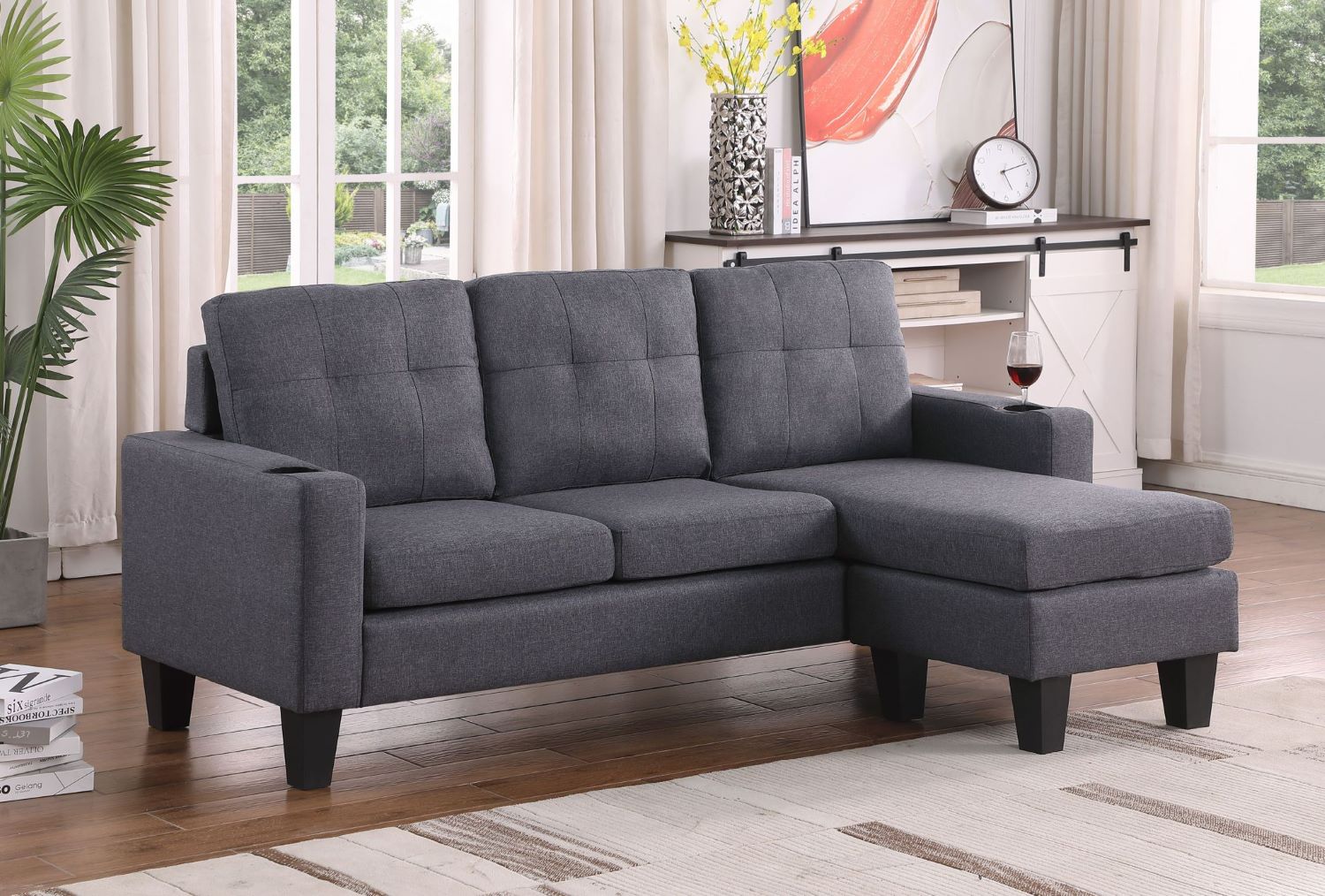 Robyn Reversible Sectional Sofa Grey