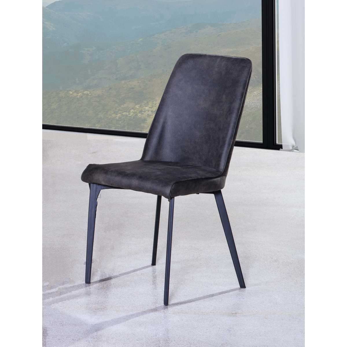 Arabica Fabric Grey Dining Chair Set Of 2 6828