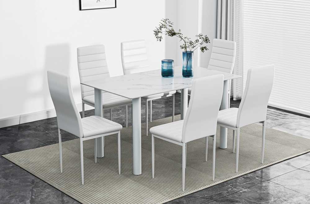 7 PC Dining Set White 3408