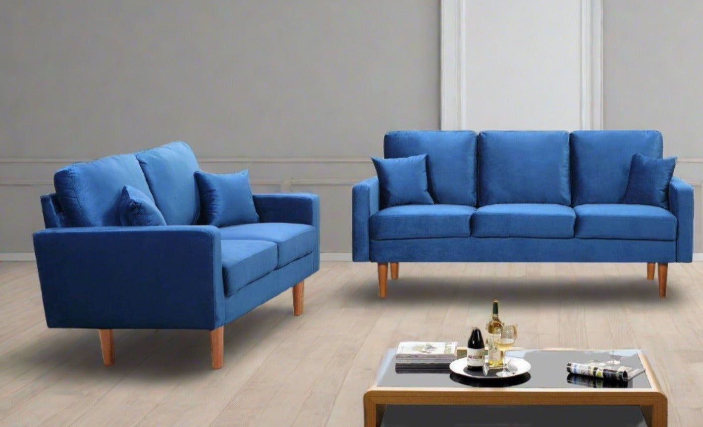 Velvet Sofa Collection Blue 7011