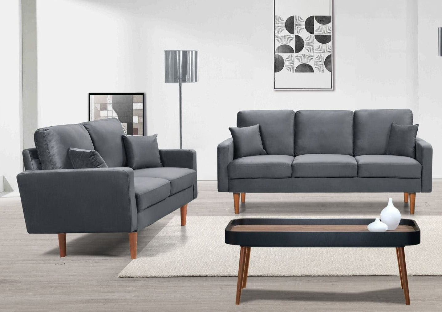 Velvet Sofa Collection Grey 7011