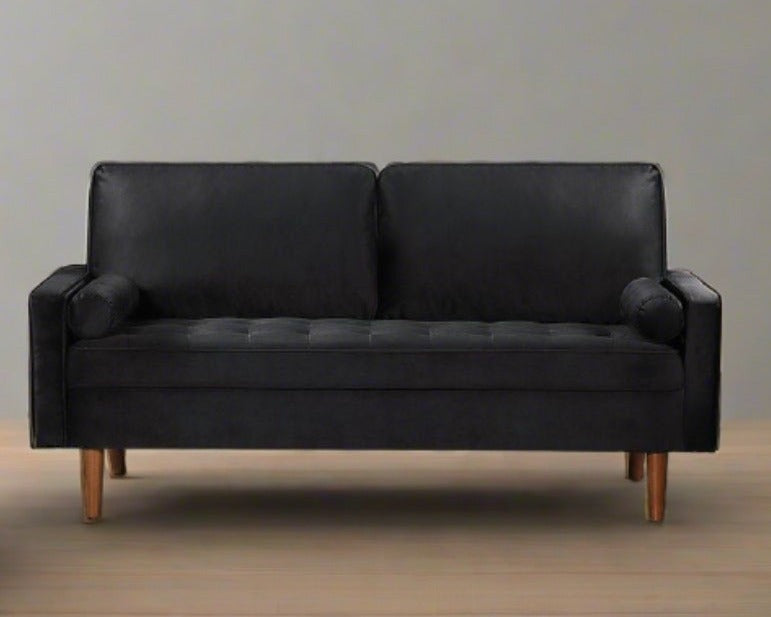 Velvet Sofa Set Black 7020