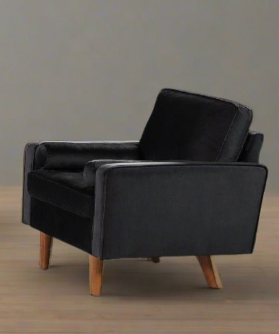 Velvet Sofa Set Black 7020