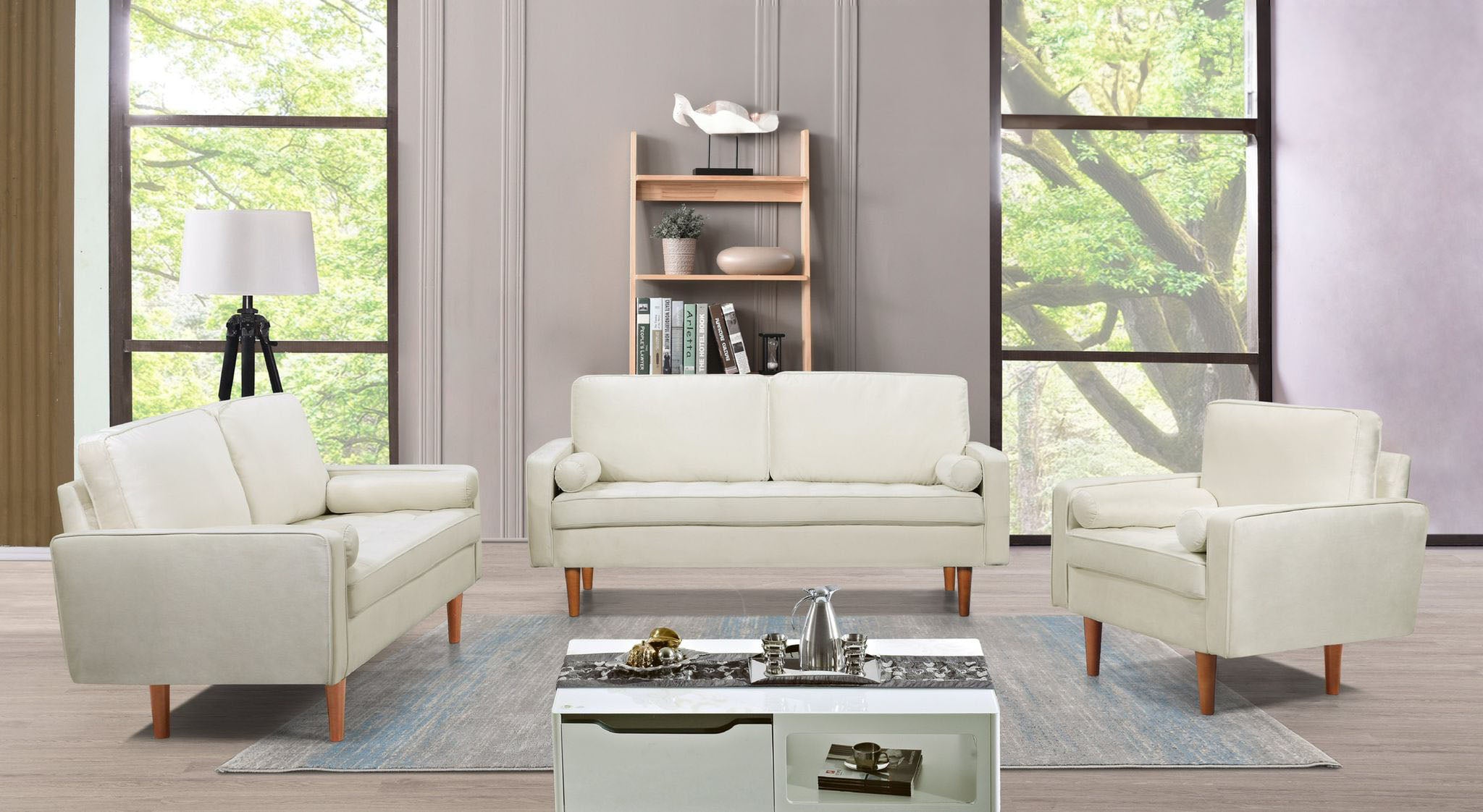 Velvet Sofa Collection Beige 7020