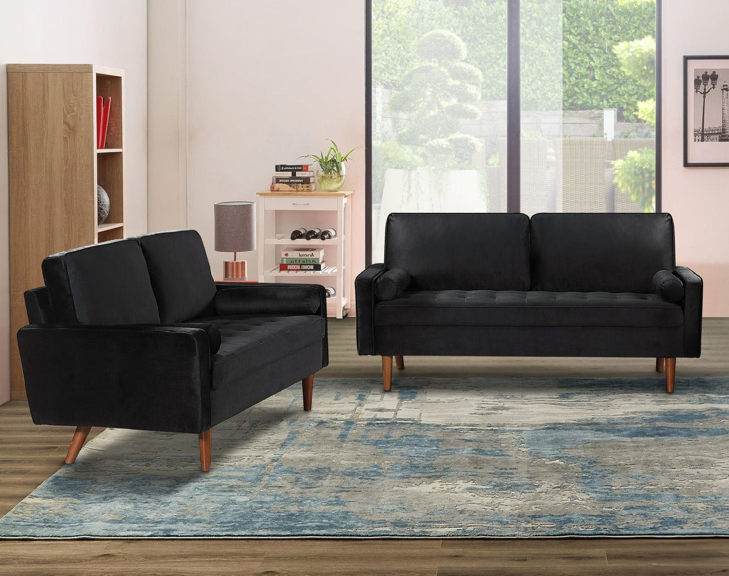 Velvet Sofa Collection Black 7020