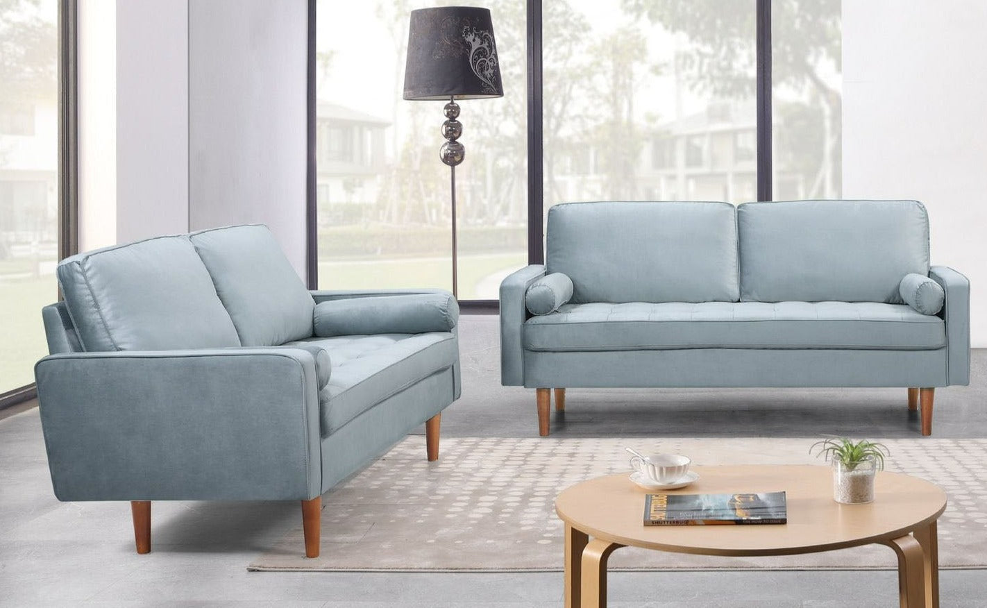 Velvet Sofa Collection Light Green 7020