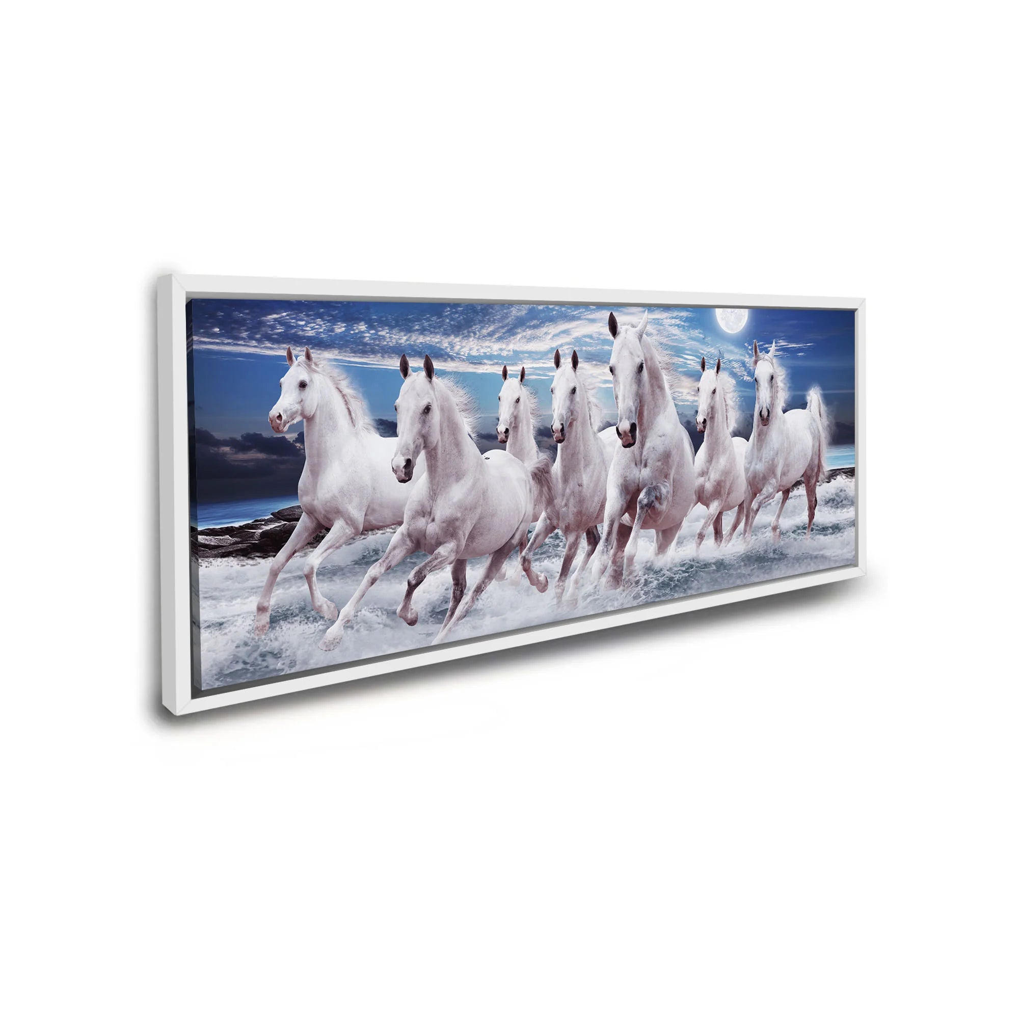 7 Horses Fine Art Canvas 72" x 24"