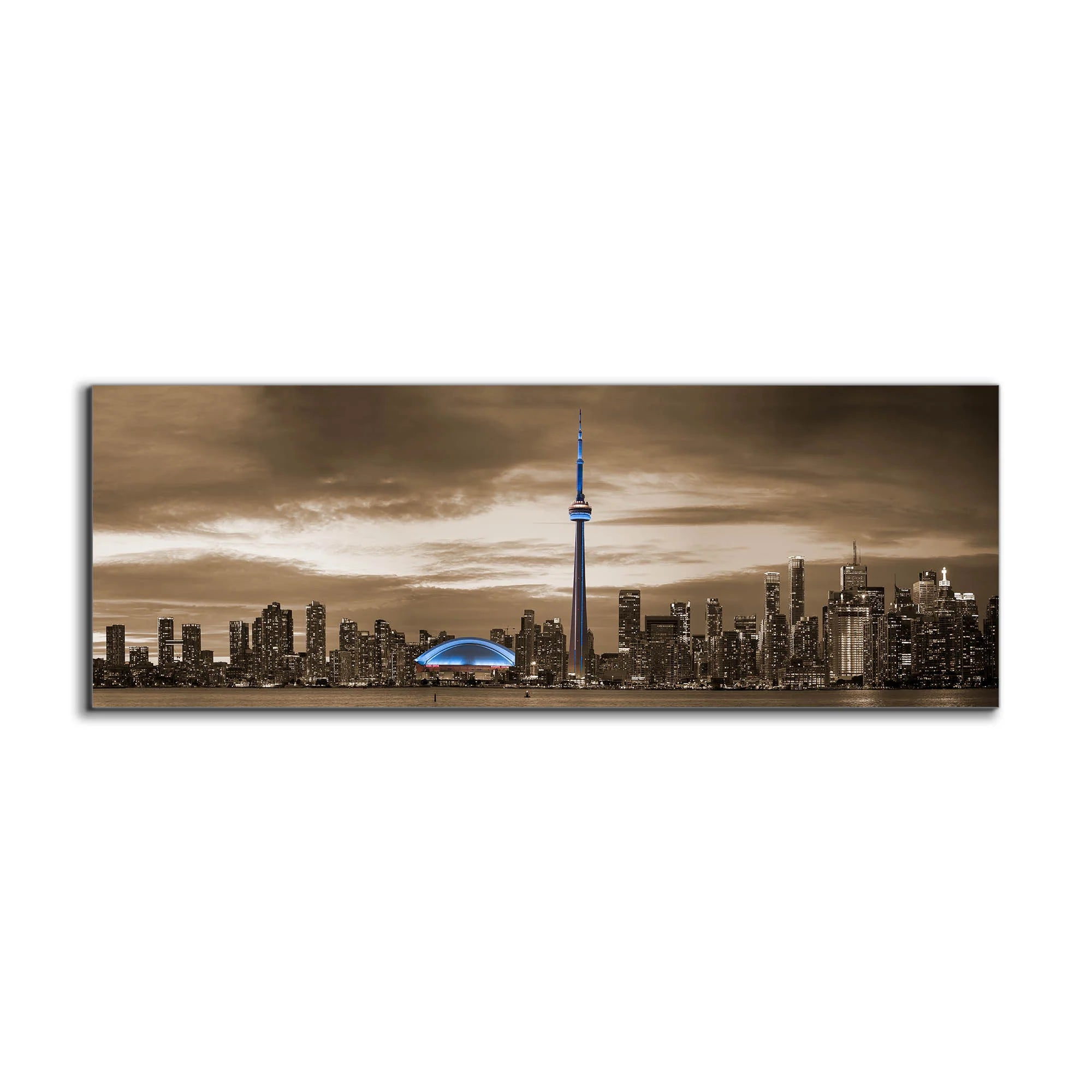 Toronto Sepia Canvas Art 72" x 24"