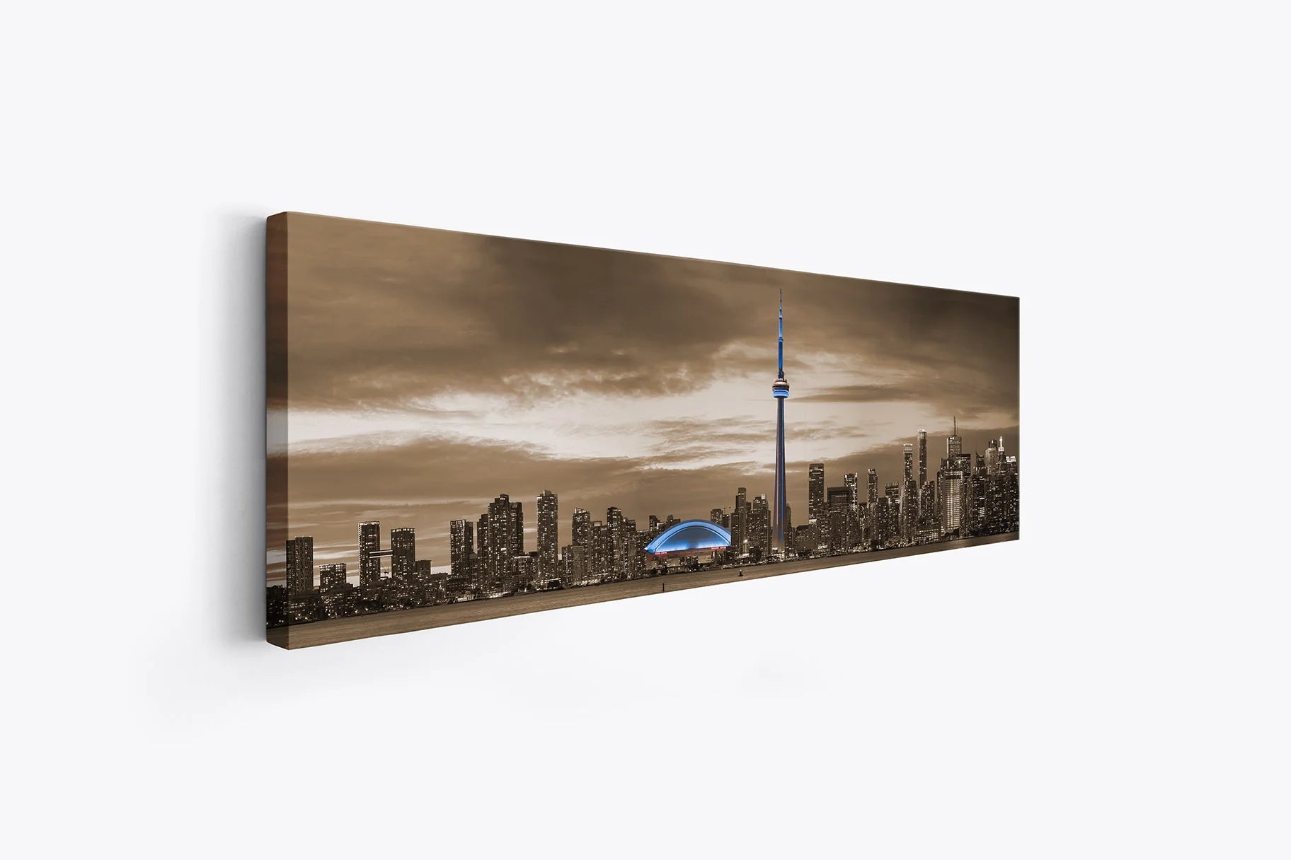 Toronto Sepia Canvas Art 72" x 24"