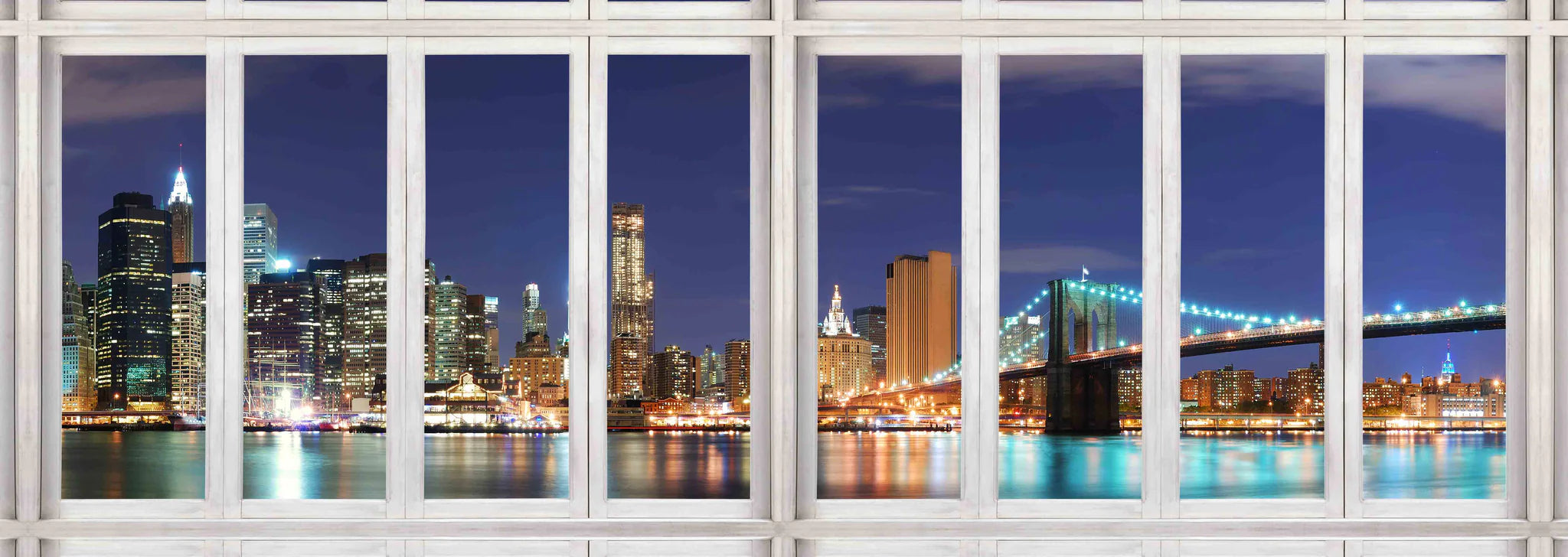 NYC Through the Window Canvas Art 72" x 24"