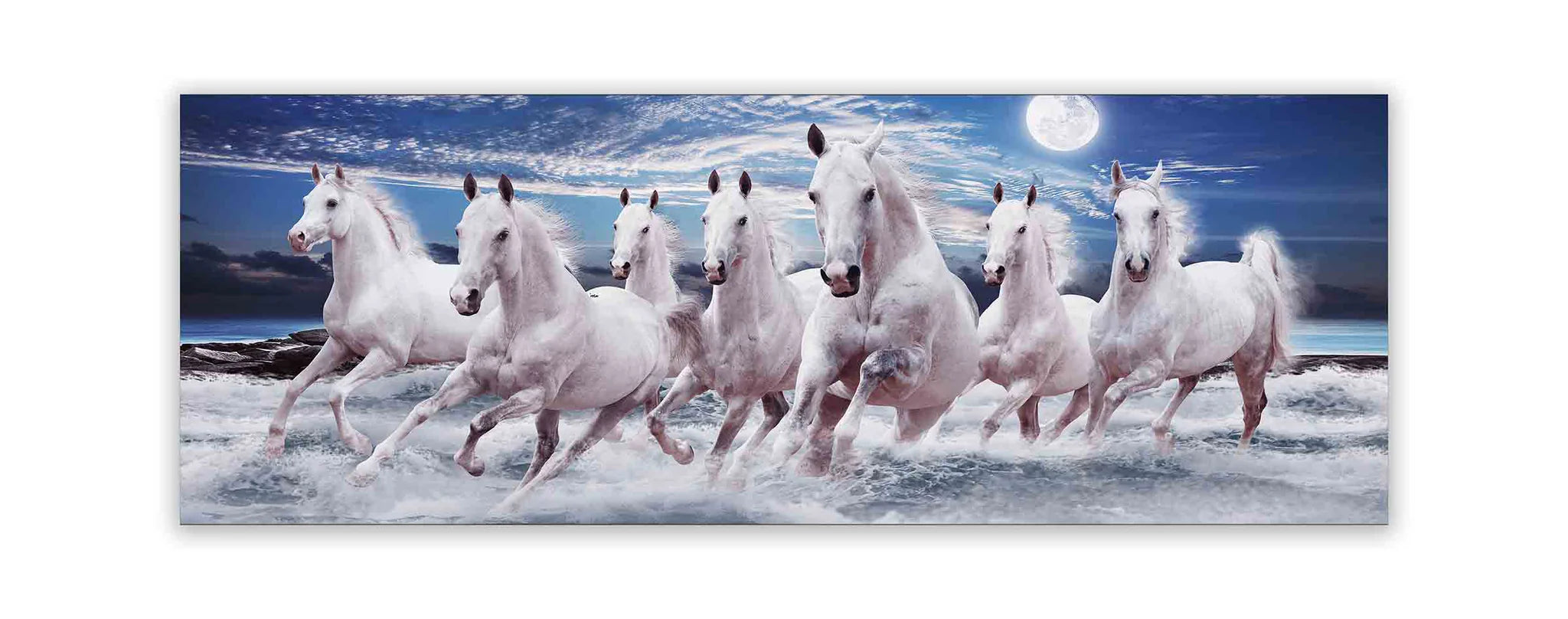 7 Horses Fine Art Canvas 72" x 24"
