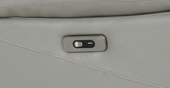 Light Grey Genuine Leather Power Recliner Sofa Set 8130