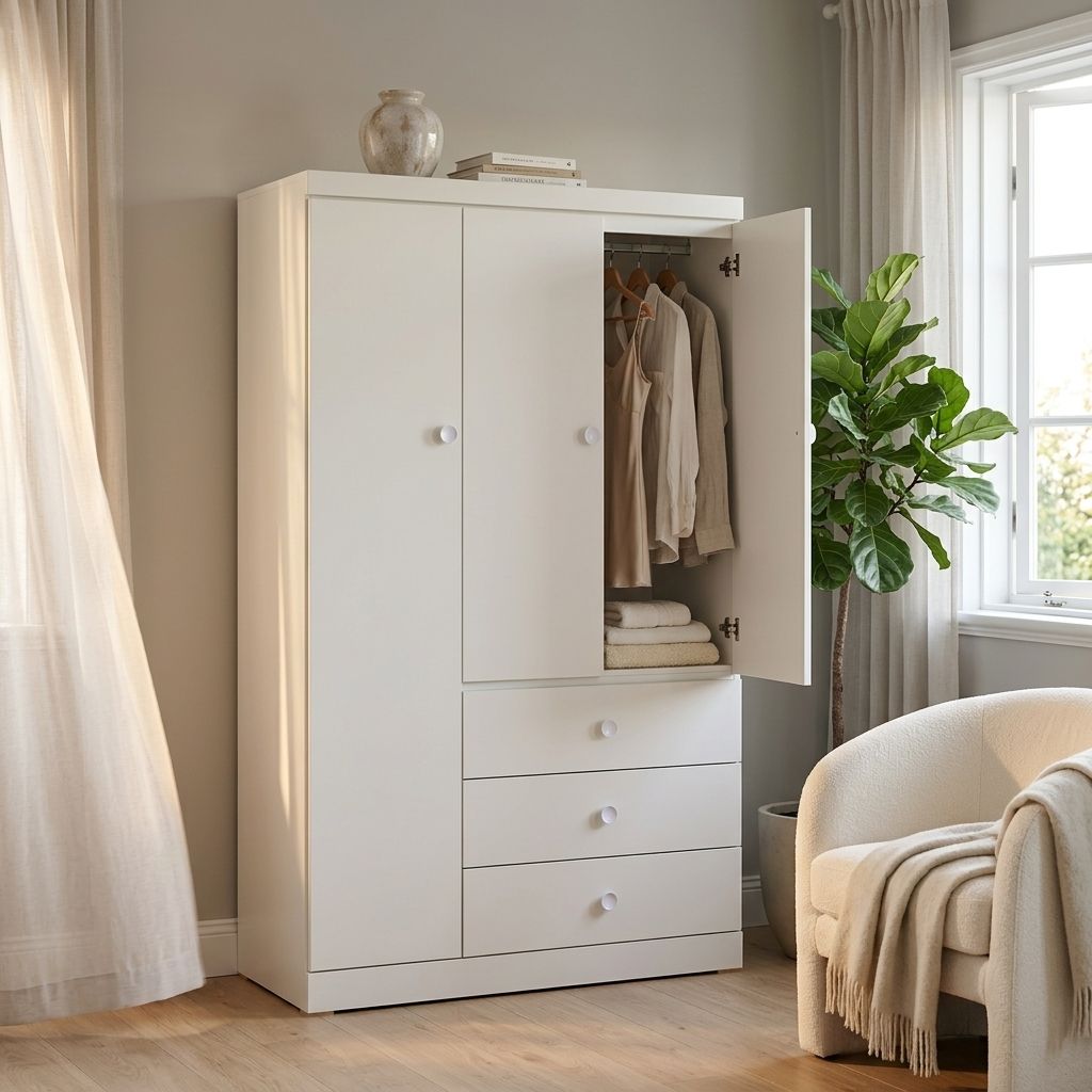 Fully Assembled Wardrobe White 9000