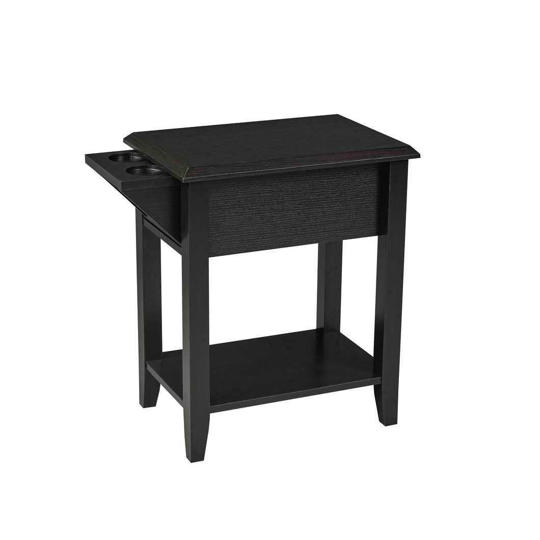 Dark Cherry Accent Table With Storage Drawer And Cup Holder 172120