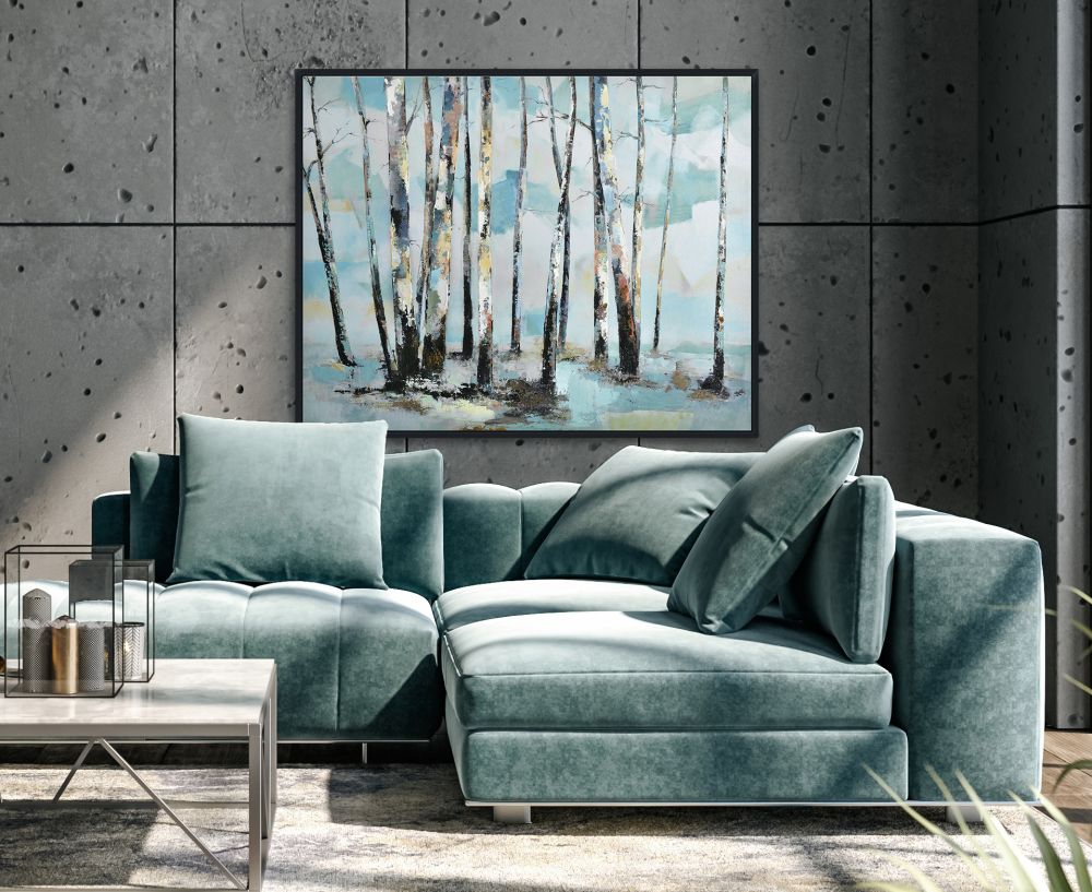 Birch Blues Oil Painting 36" x 48"