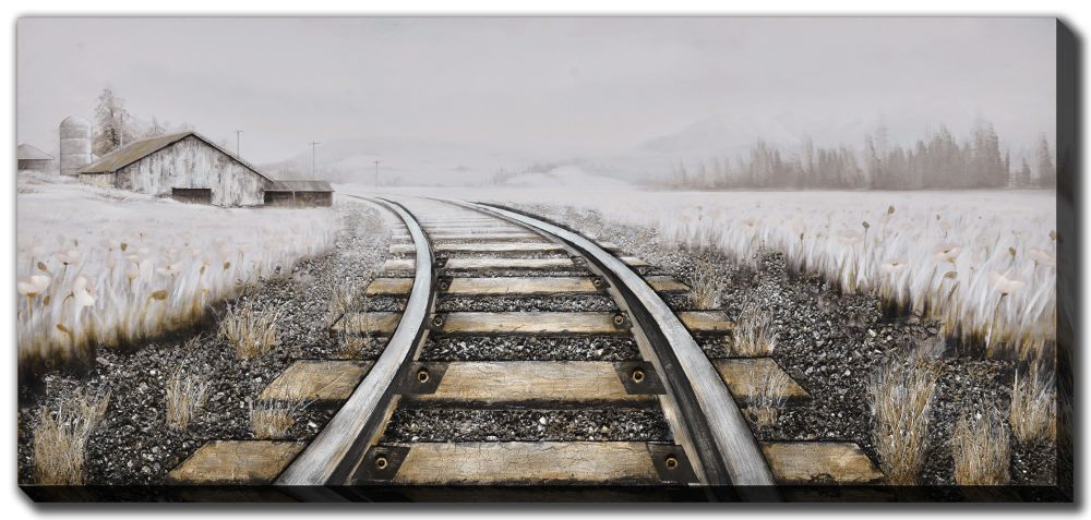 Country Tracks Oil Painting 32" x 71"