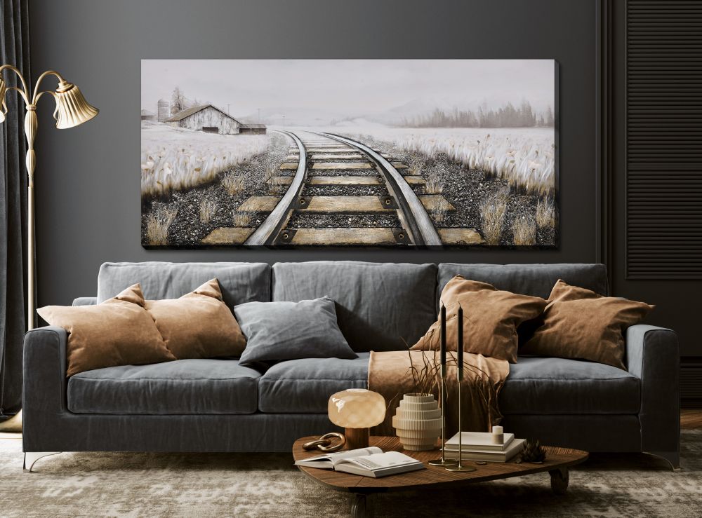 Country Tracks Oil Painting 32" x 71"
