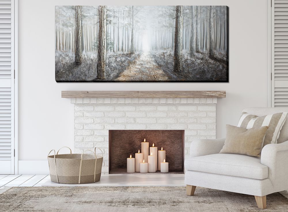 Misty Woods Oil Painting 32" x 72"