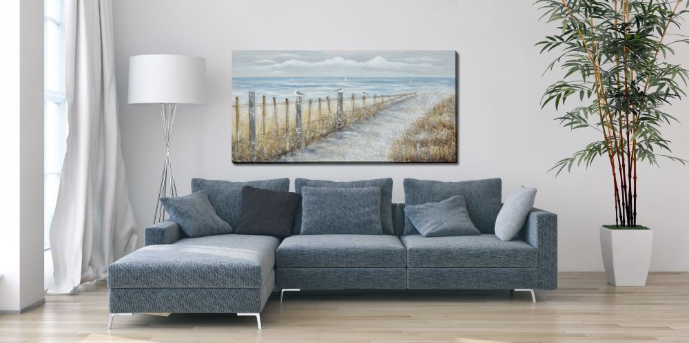 Blue Water Horizon Oil Painting 30" x 60"