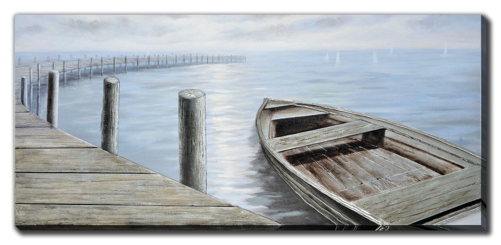 Curved Dock Oil Painting 32" x 71"