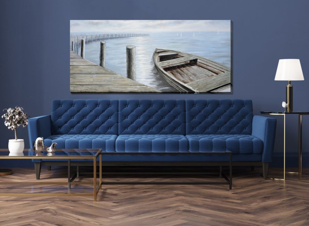 Curved Dock Oil Painting 32" x 71"